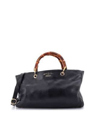 Medium Bamboo Shopper Tote Leather