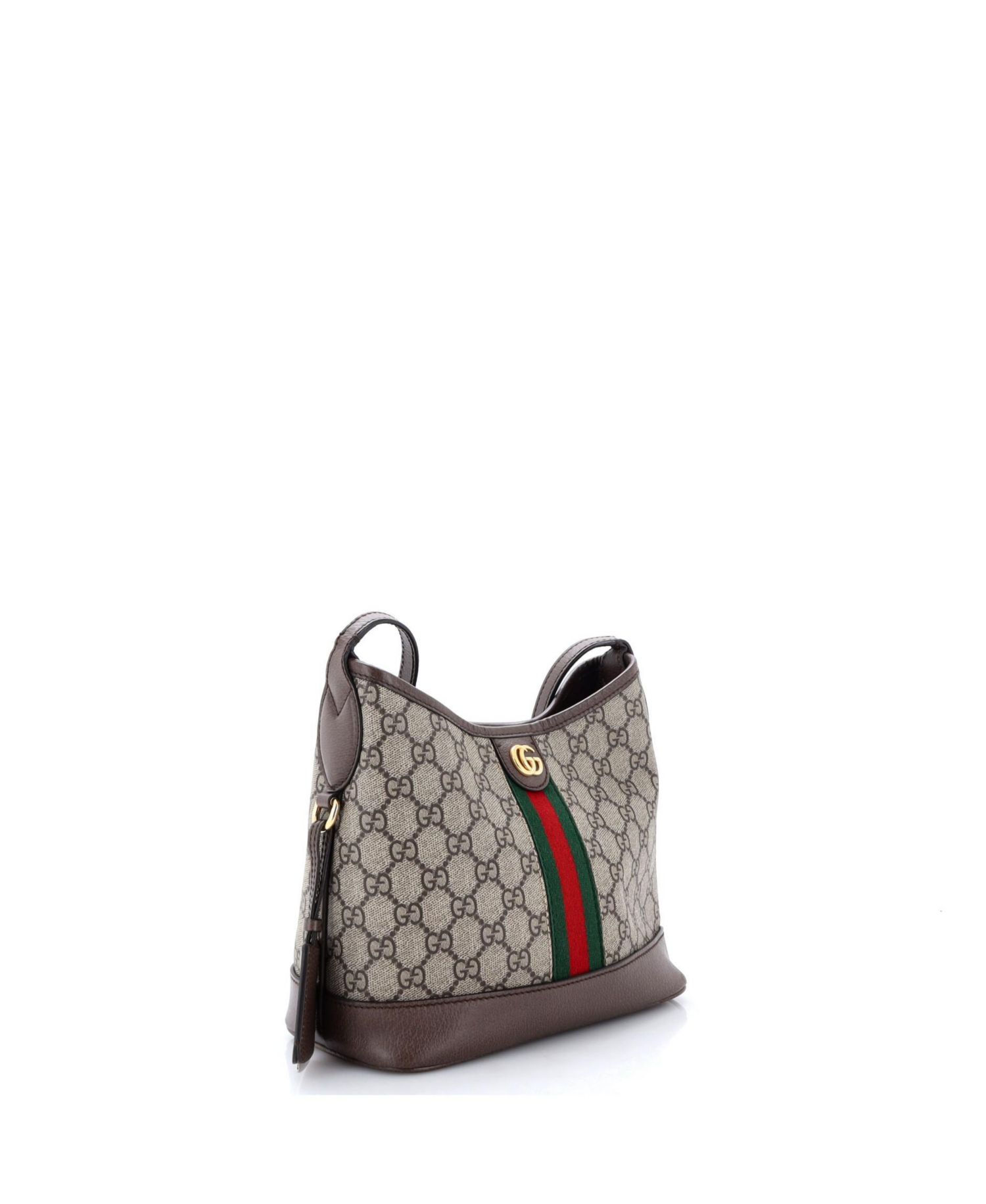 Small Ophidia Open Bucket Bag GG Coated Canvas with Leather