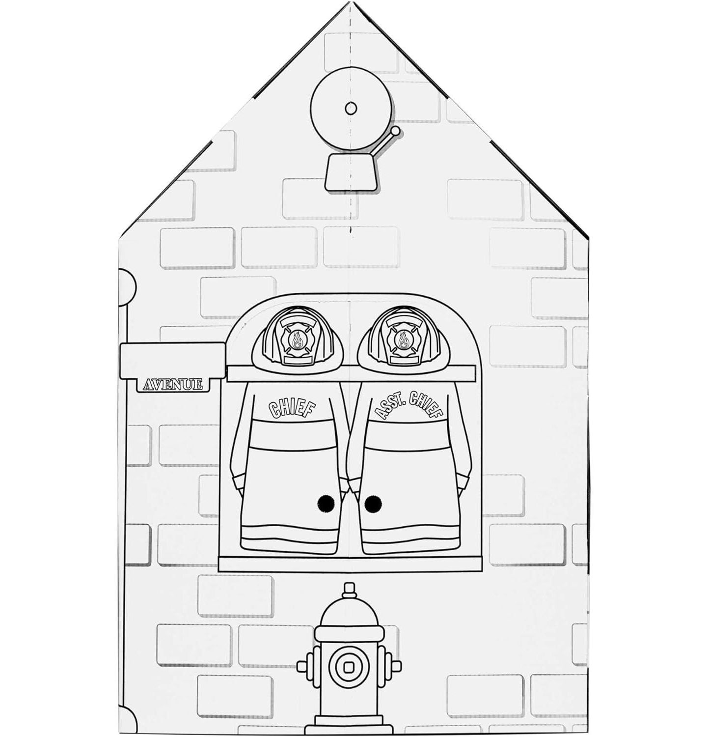 Детская игрушка Easy Playhouse Police and Fire Station Color-Your-Own 1-Piece Playhouse, Ages 3+ — фото 3