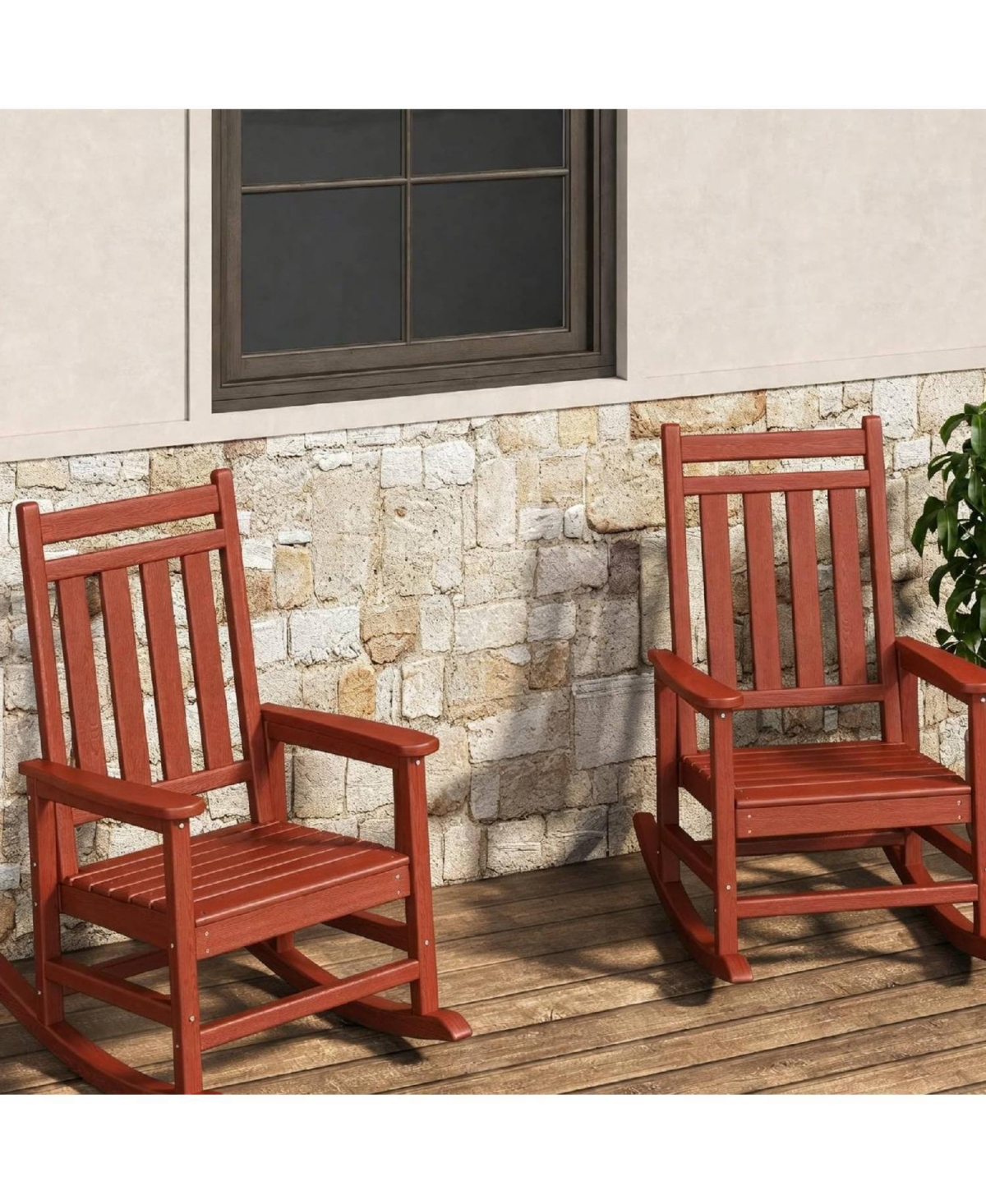 gaomon Set of 2 All Weather Resistant Outdoor Hdpe Rocking Chair for Patio Front Porch