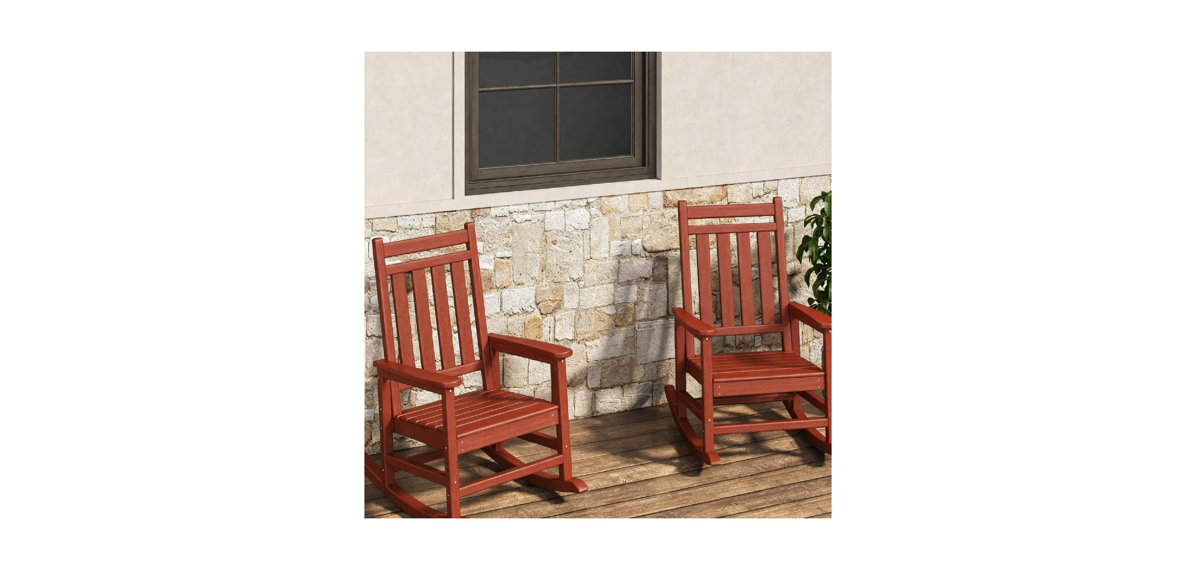 gaomon Set of 2 All Weather Resistant Outdoor Hdpe Rocking Chair for Patio Front Porch