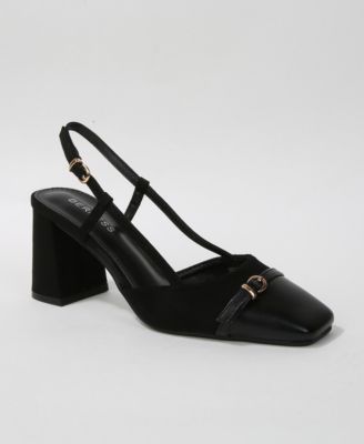Geena Toe Cap Slingback with Buckle Accent