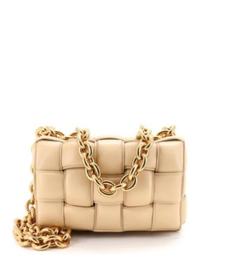 Cassette Chain Crossbody Bag Padded Maxi Intrecciato Leather