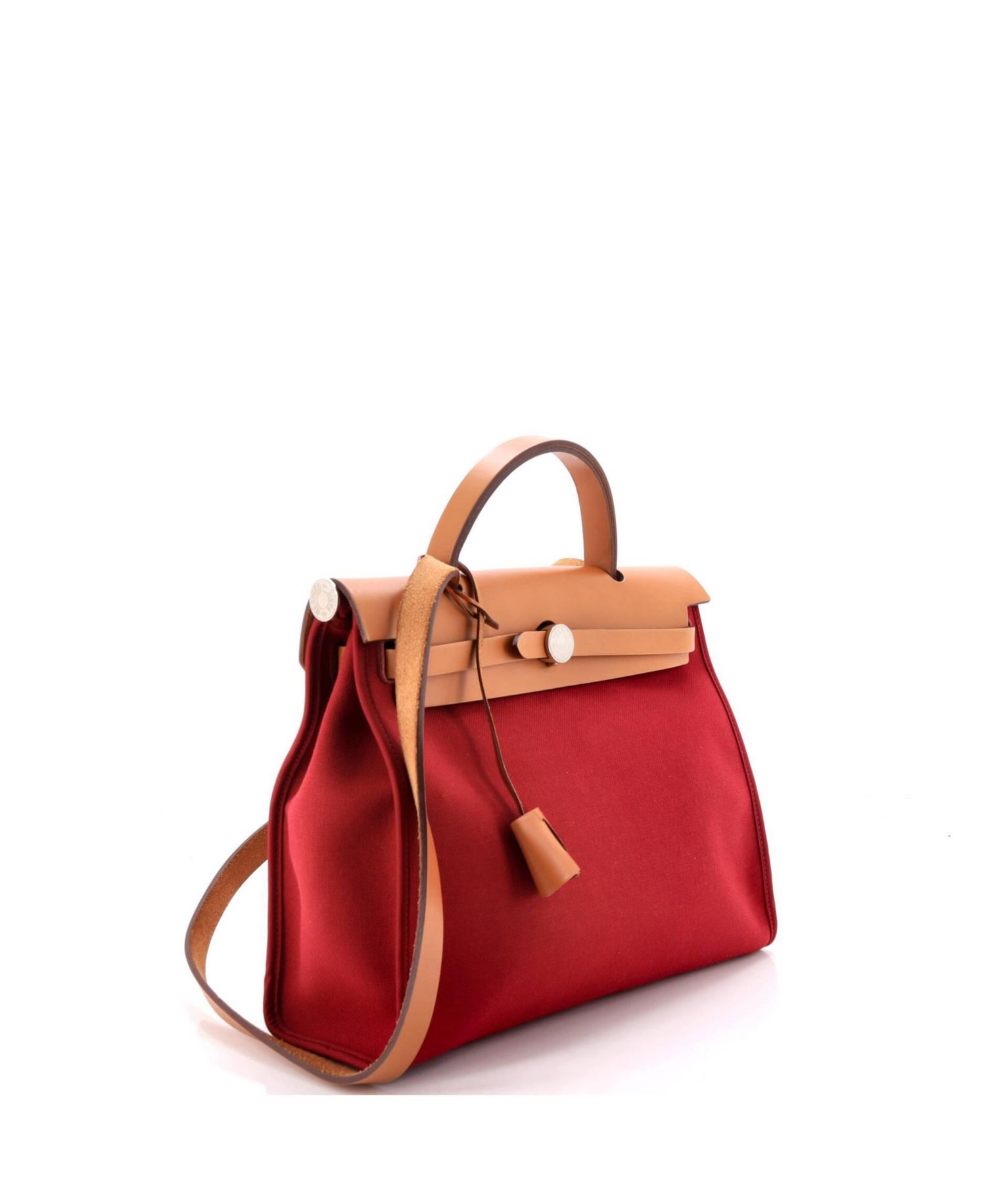 Pre-Owned Hermes 31 Herbag Zip Leather and Toile