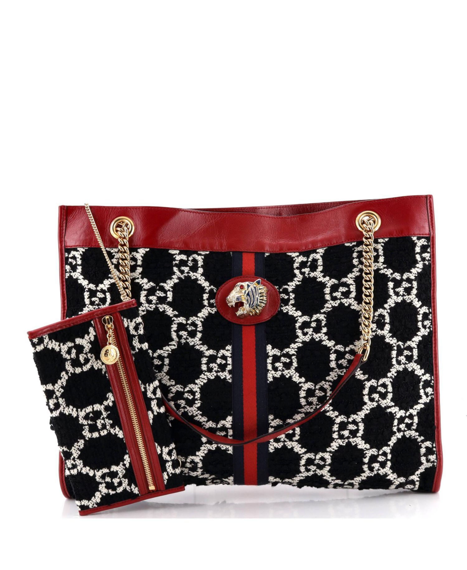 Large Rajah Chain Tote GG Tweed