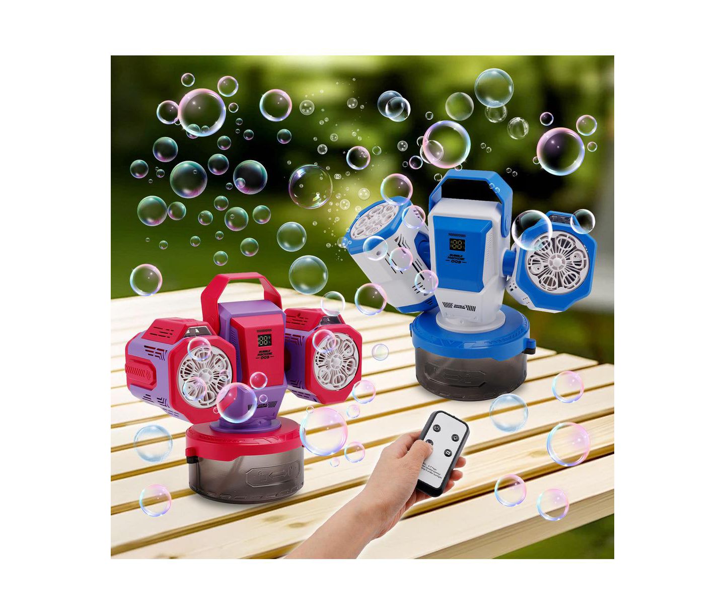 Детская игрушка Bruce & Shark Rechargeable Bubble Machine with Remote, 30,000 Bubbles Per Minute, Ages 3+, цвет: Фиолетовый — фото 2
