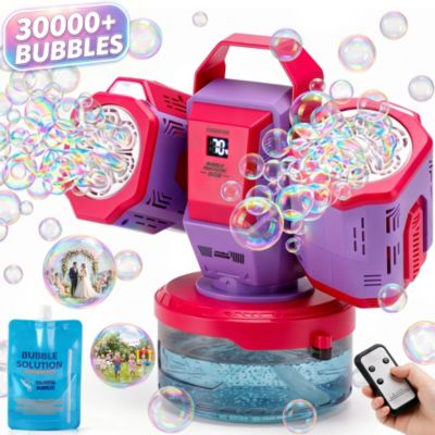 Rechargeable Bubble Machine with Remote, 30,000 Bubbles Per Minute, Ages 3+