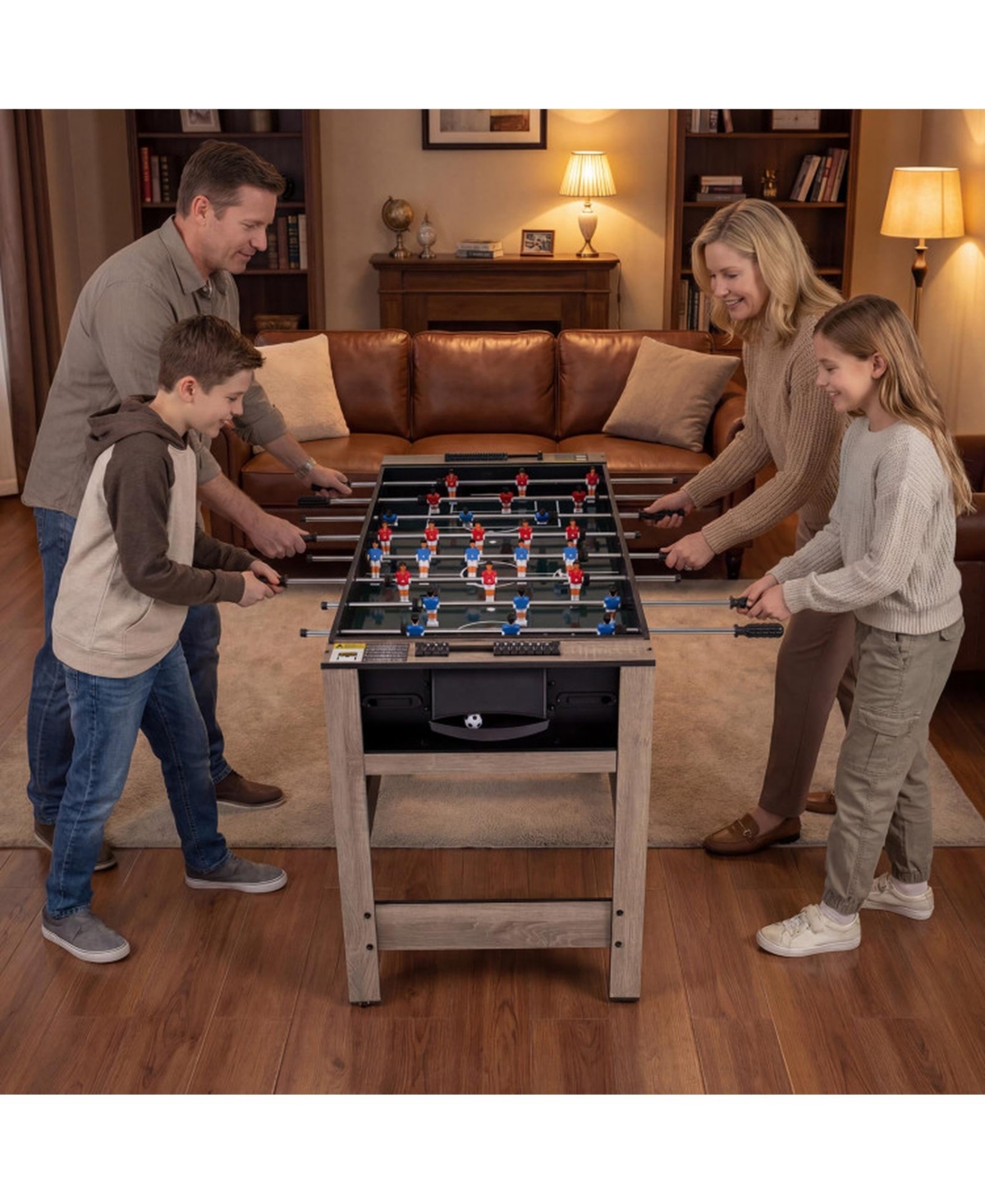 Sugift 49 Inch 2-in-1 Swivel Pool and Foosball Game Table for Teens and Adults