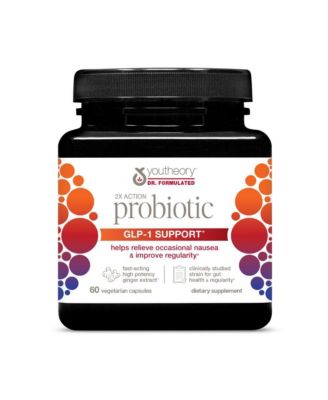 2X Action Probiotic GLP 1 Gut and Digestive Health Support Clinically Studied Gluten and Soy Free  60 Vegetarian Capsules
