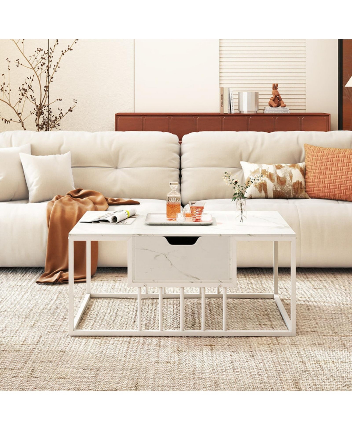 Sugift Lift Top Coffee Table with Hidden Storage Compartment and Gas Strut Raised Tabletop