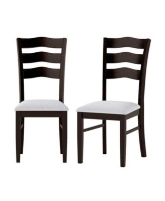Farmhouse Dining Chairs Set of 2 with Wave Shaped Hollowed Backrest and Microfiber Velvet Seats