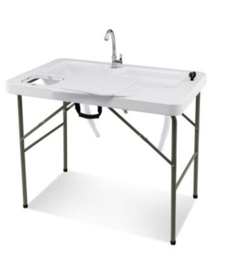 Fish Cleaning Table with 2 Sinks and 360degree(s) Rotatable Fauce