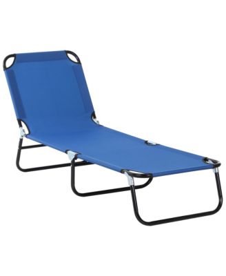 Folding Chaise Lounge Pool Chair with 5 Position Reclining Back for Patio Beach and Poolside