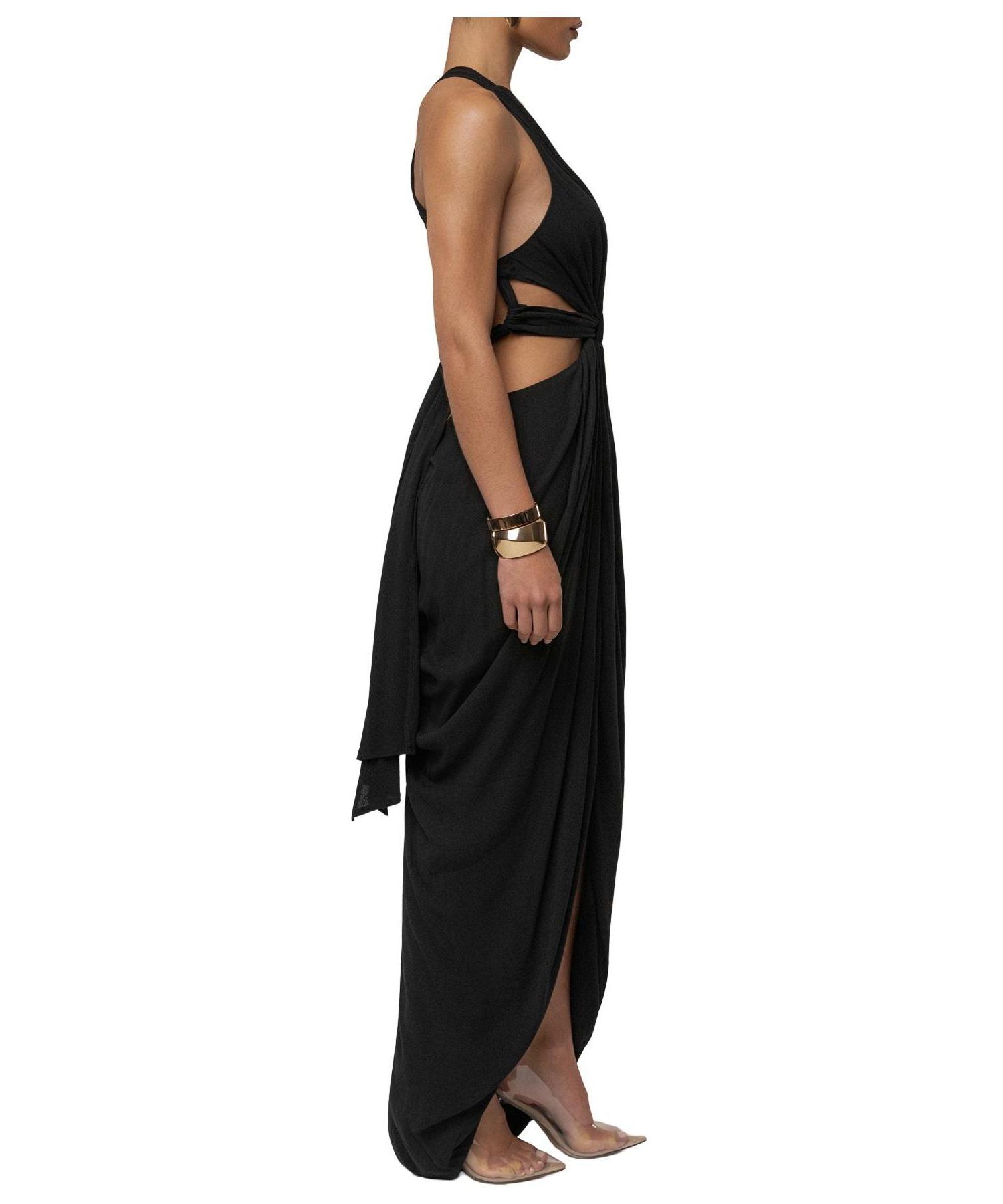 Women's Warm Sunsets Plunging V-Neck Cutout Maxi Dress