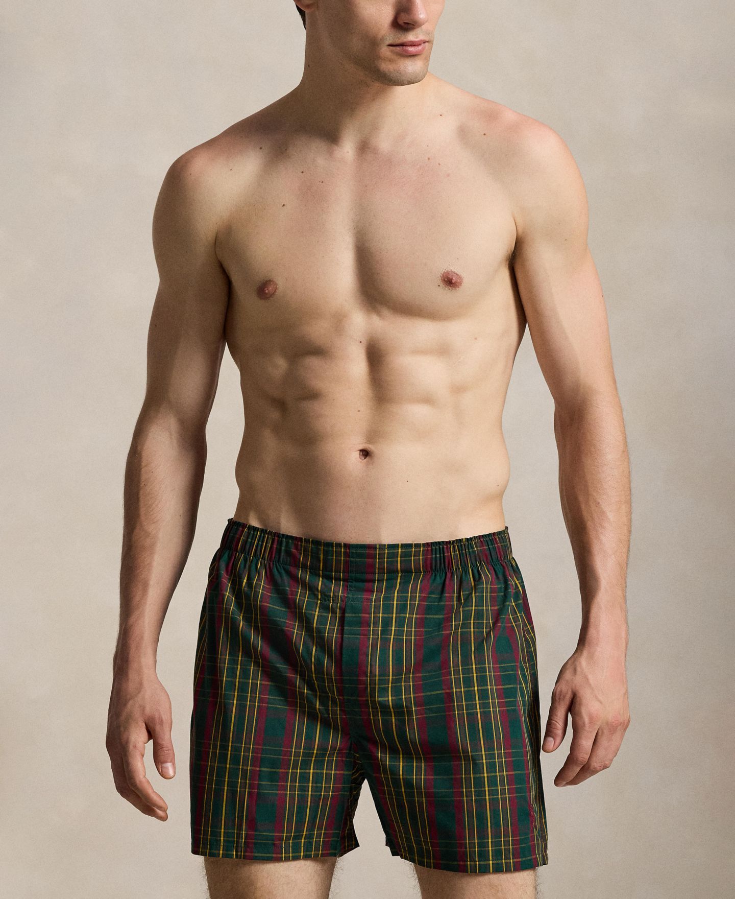 Трусы-боксеры Classic-Fit для мужчин, тканый, 3 шт. — Polo Ralph Lauren, цвет: Клетчатый / Красный — фото 4