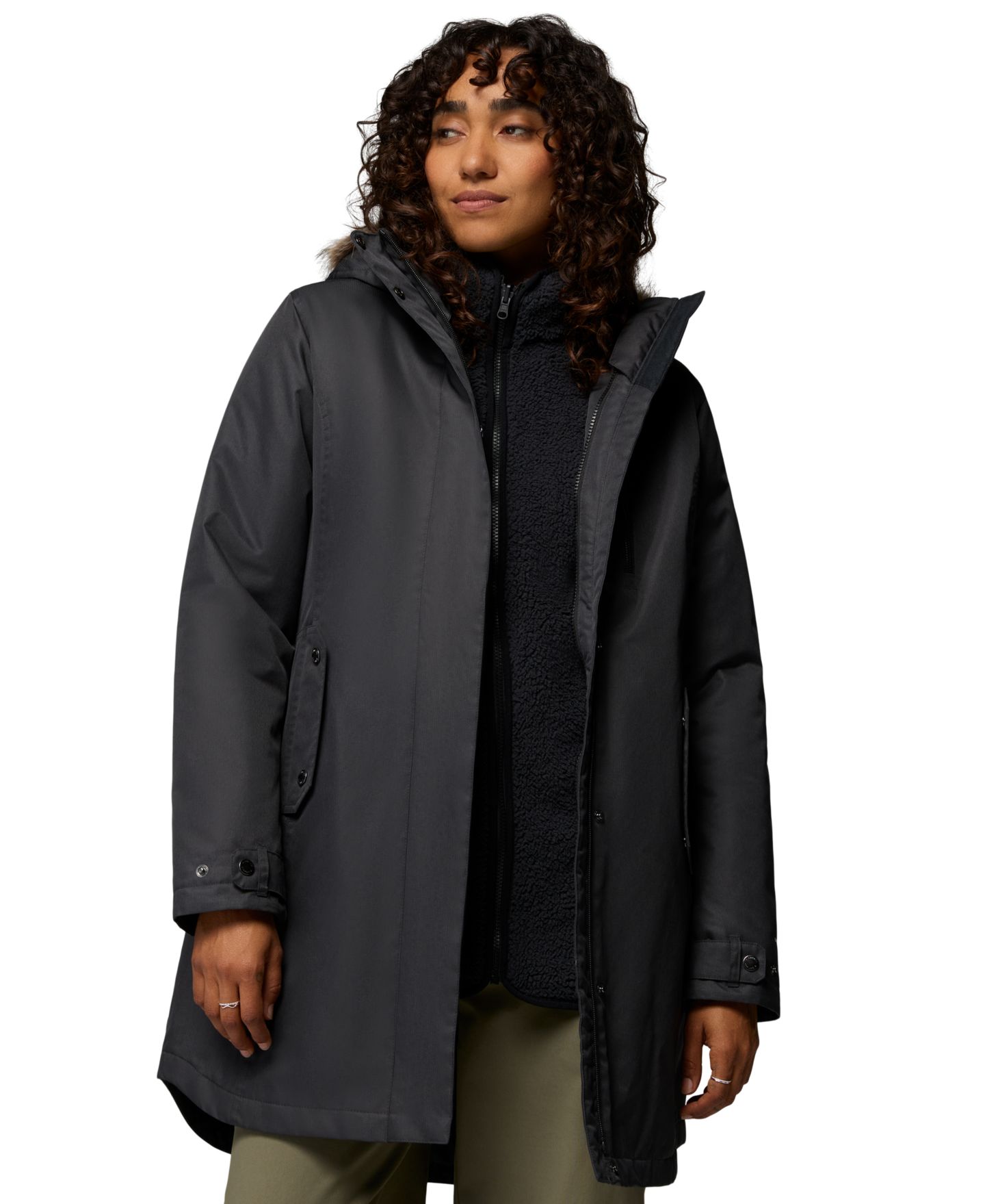 Женская куртка Columbia Suttle Mountain Inte 3-in-1 Hooded Sherpa, цвет: Чёрный — фото 1