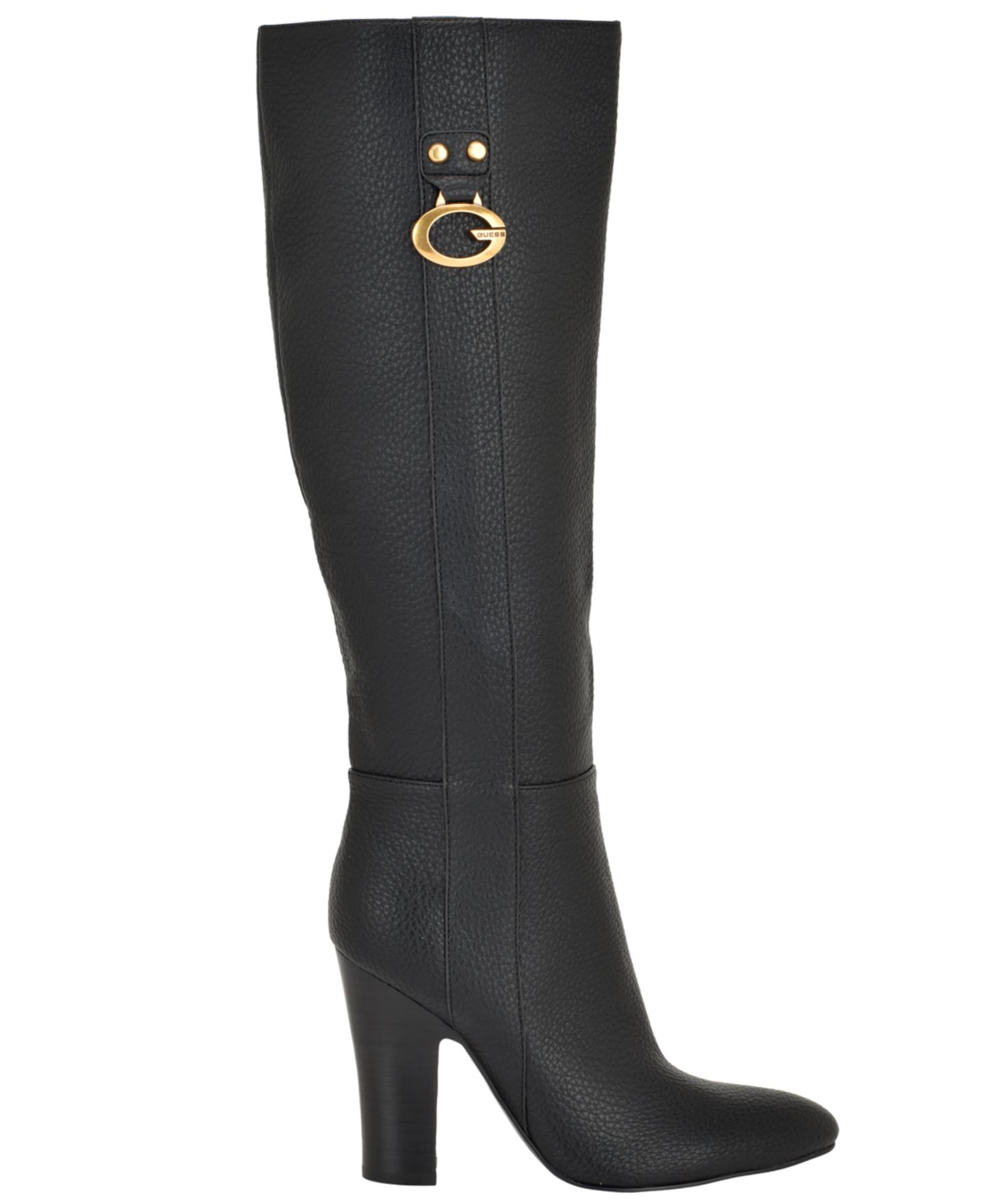 Женские ботинки GUESS Tyne Tall Pointed Toe Block Heel, цвет: Чёрный галечный — фото 2