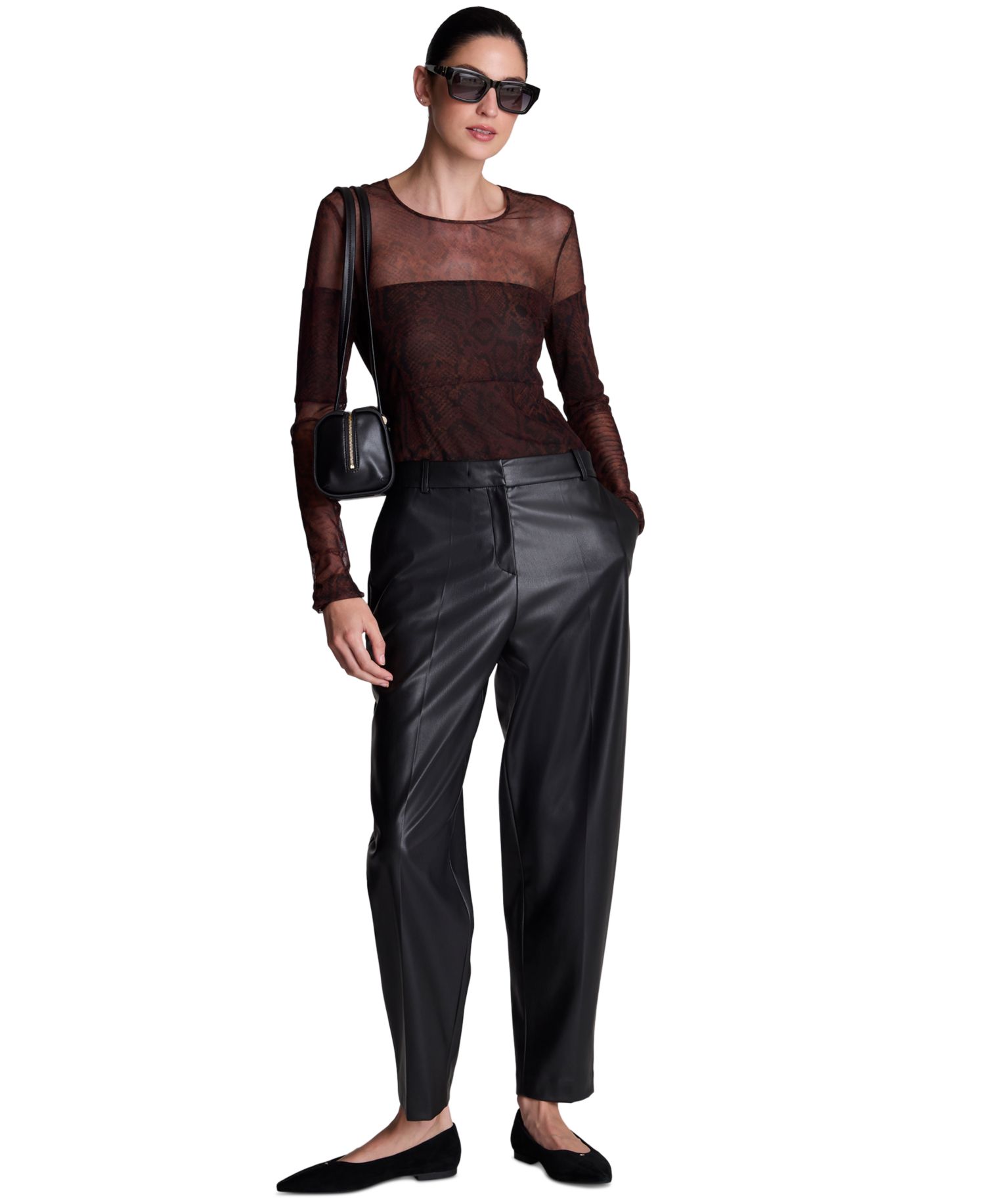 Women's Long Sleeve Mesh Crew Neck Pullover