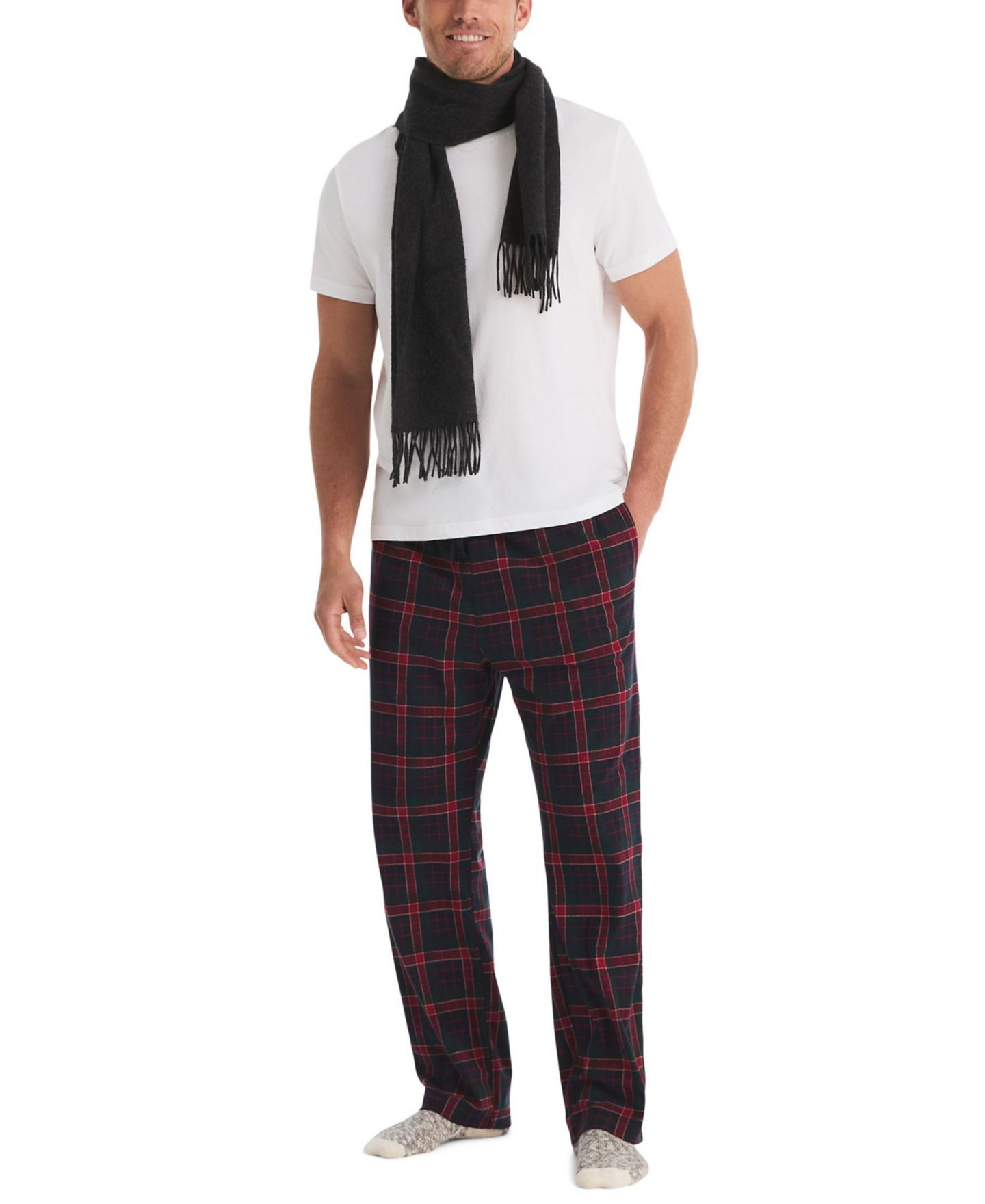 Пижамные брюки Relaxed-Fit для мужчин, флис — Nautica, цвет: Тёмно-синий — фото 2