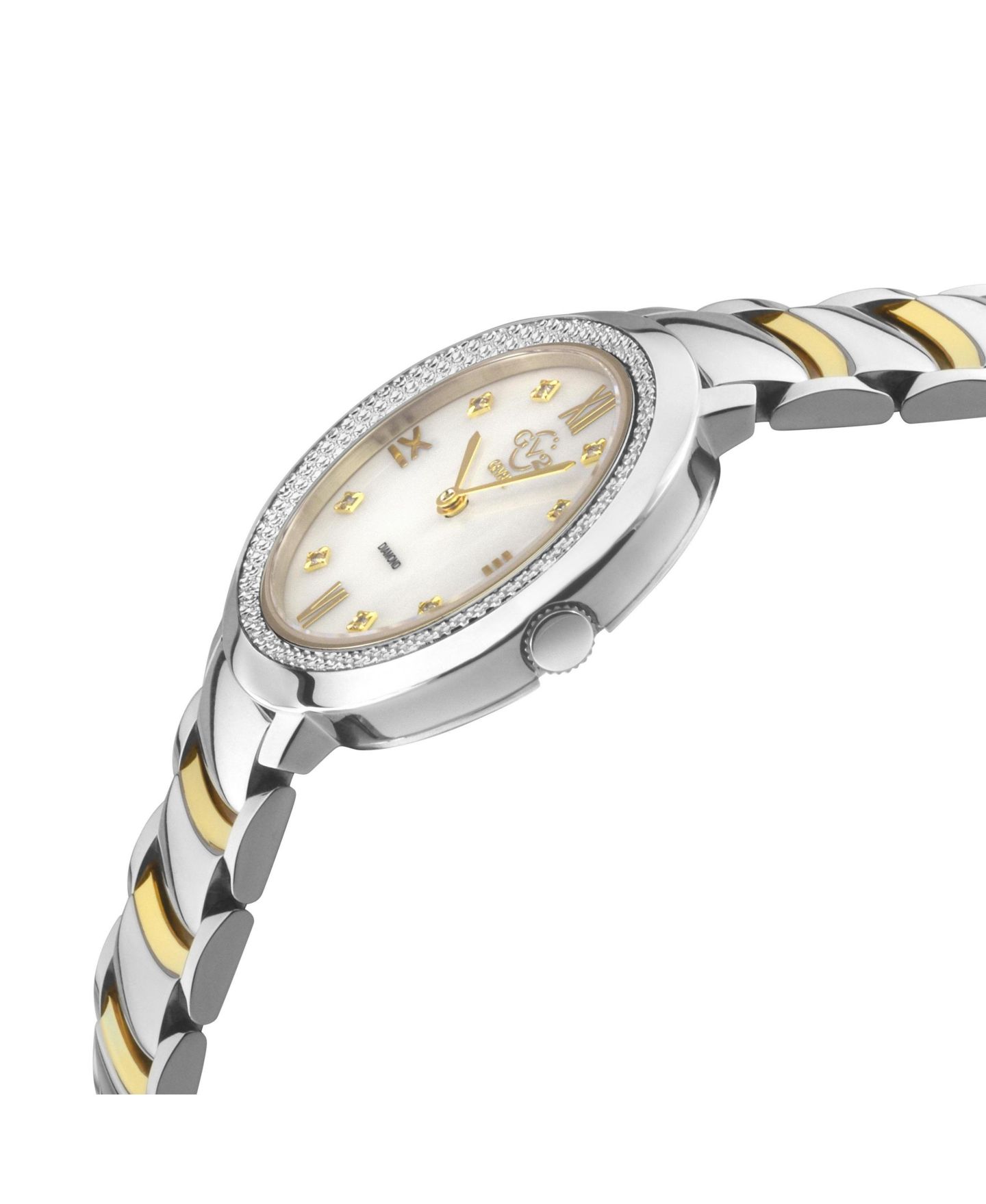 Женские часы GV2 by Gevril Amalfi Swiss Quartz Two tone IPYG/SS Stainless Steel Bracelet Diamond Watch — фото 3