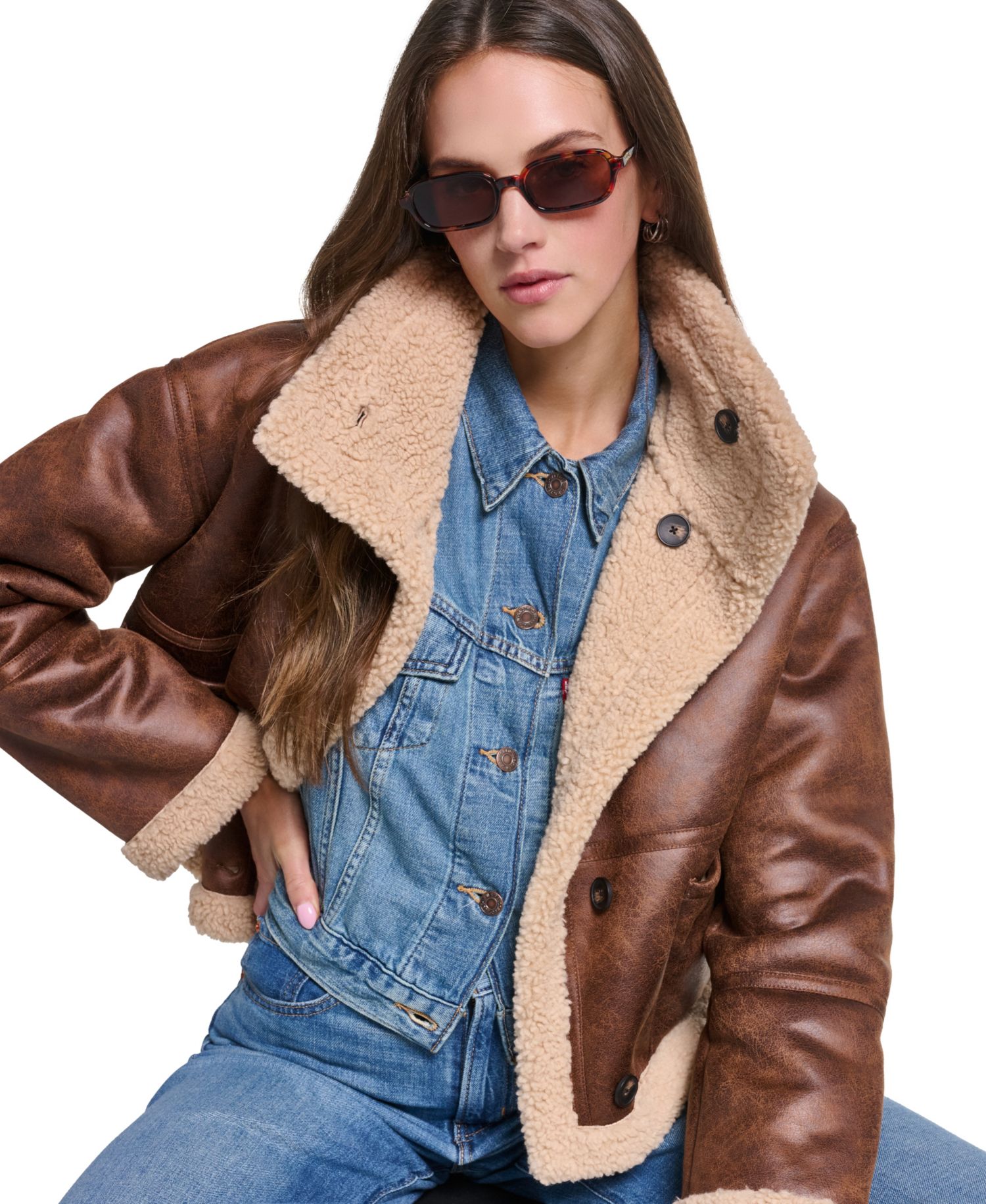 Women's Reversible Faux Shearling Jacket