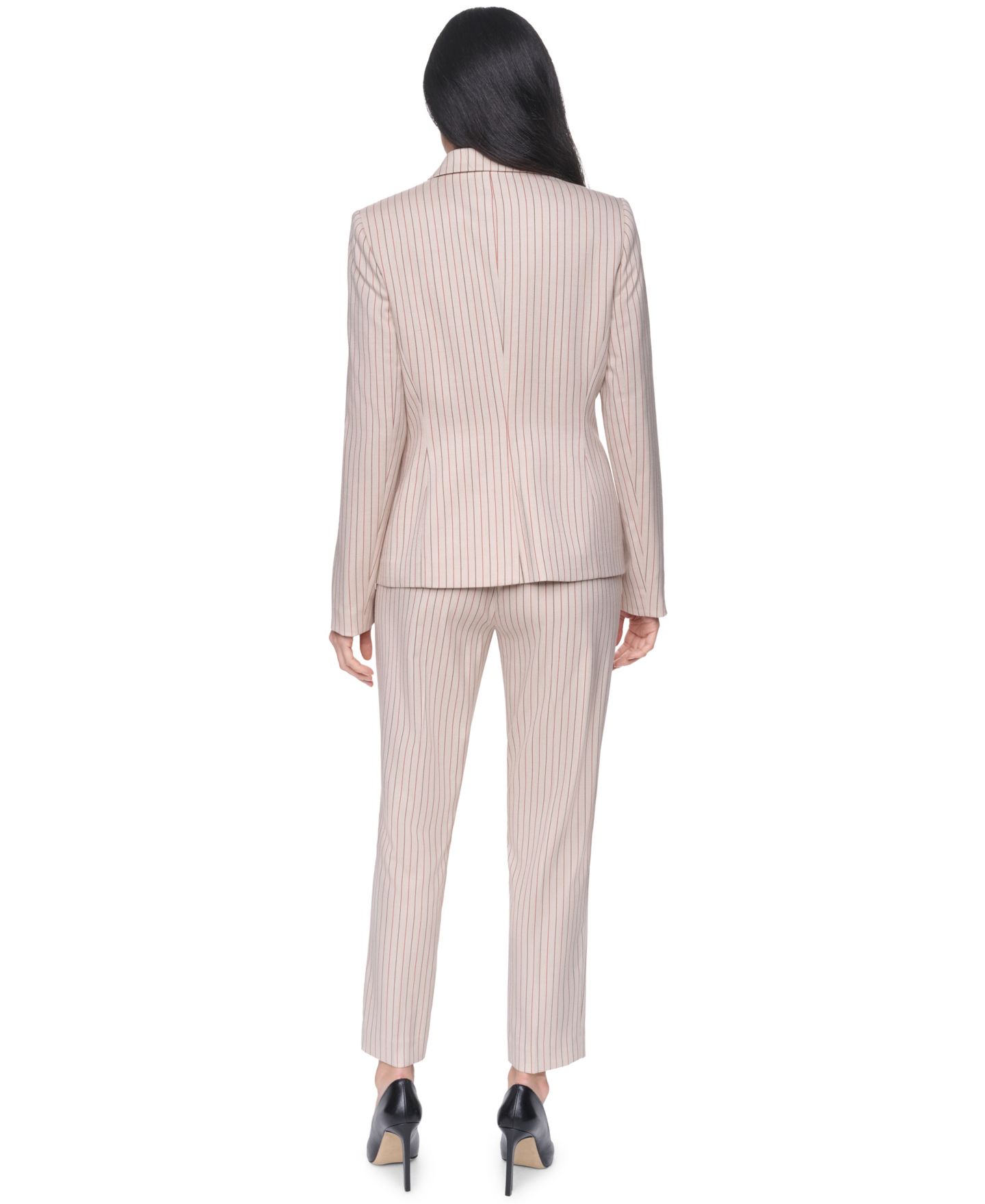 Женский пиджак Tommy Hilfiger Pinstripe One-Button Blazer, цвет: Хаки разноцветный — фото 6