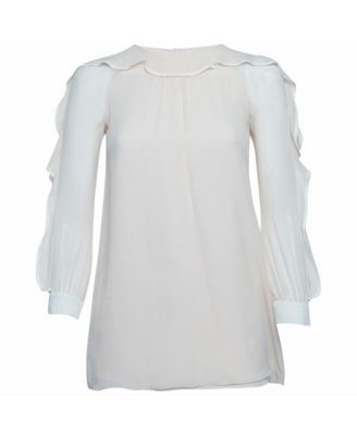 Women's Ruffle Trim Chiffon Blouse