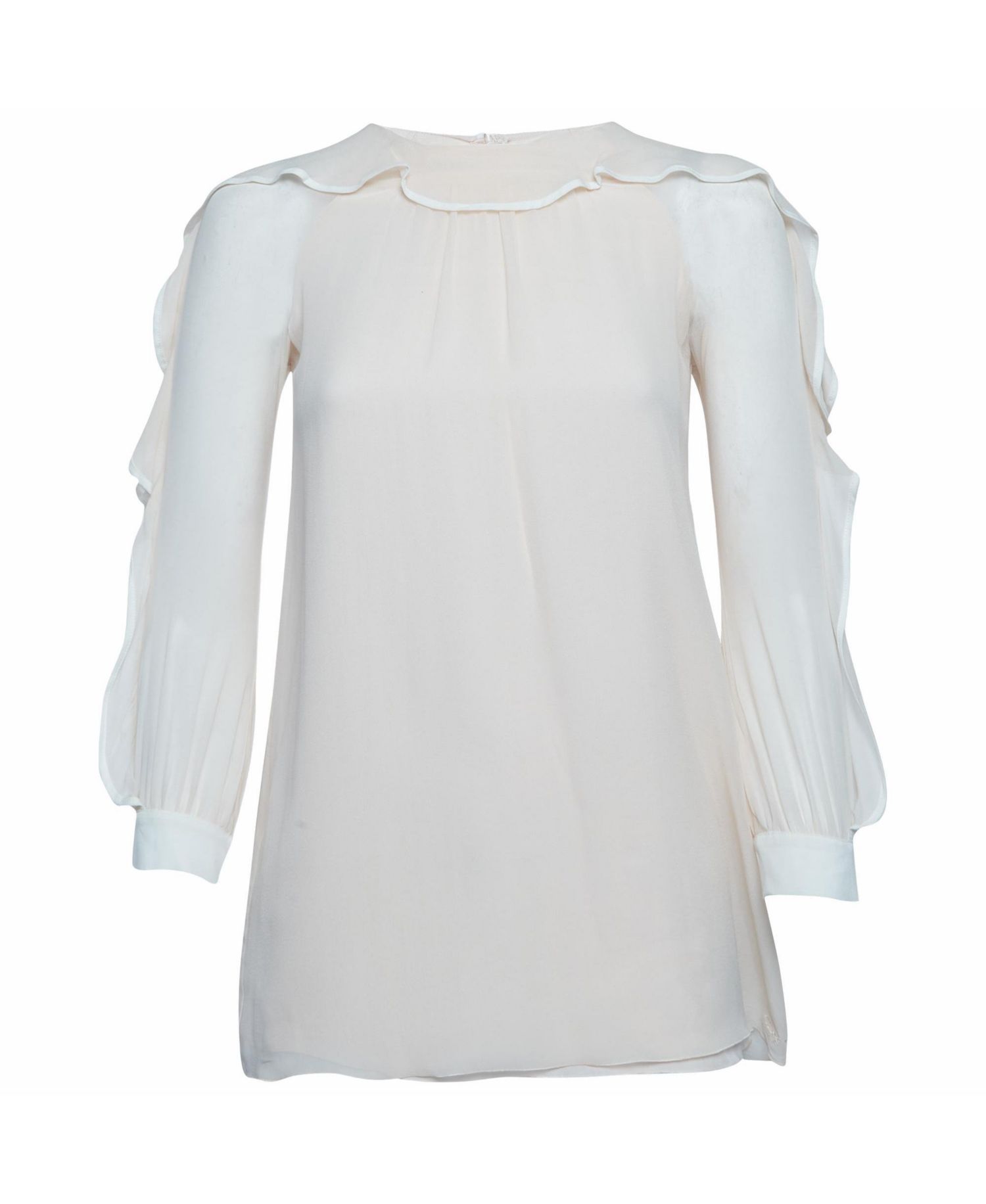 Women's Ruffle Trim Chiffon Blouse