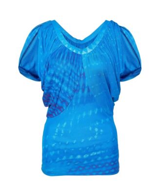 Women's Printed Jersey Draped Sleeve Top