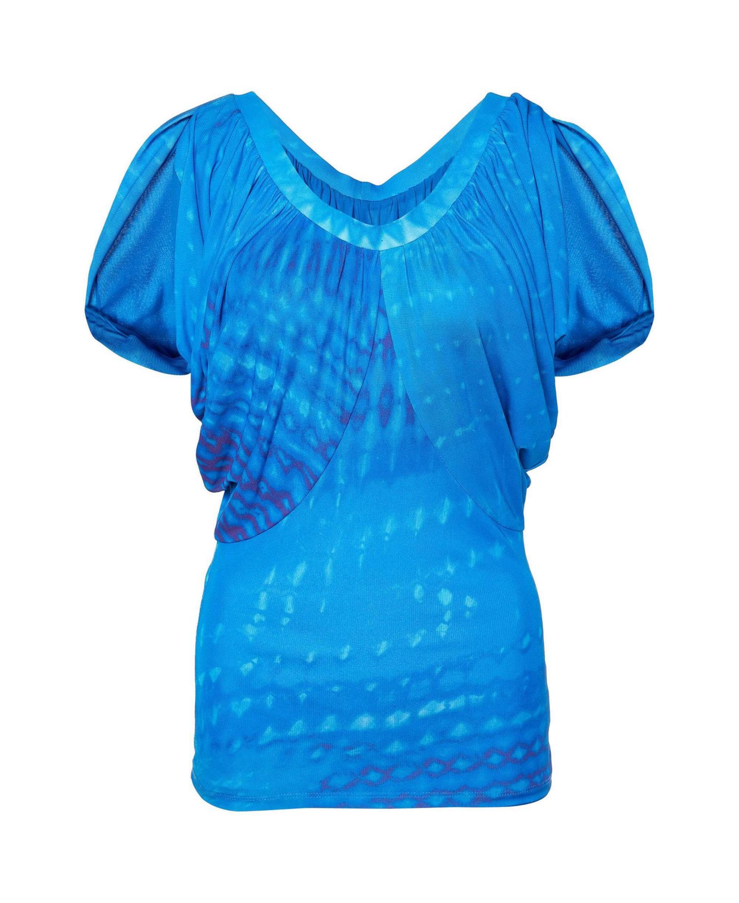 Women's Printed Jersey Draped Sleeve Top