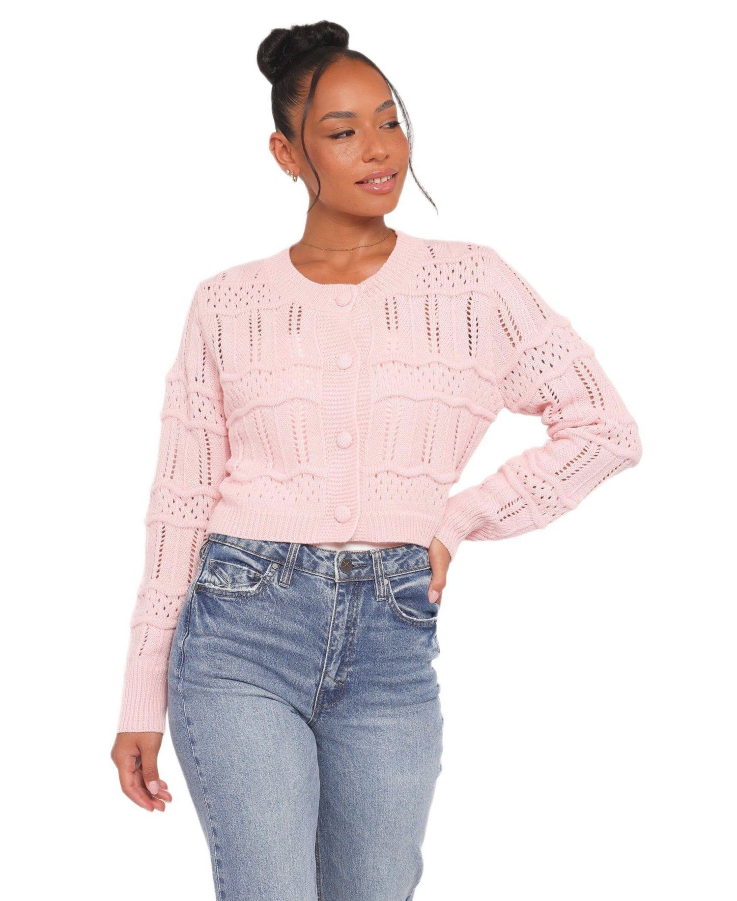 Women's Aidy Crop Button Front Cardigan