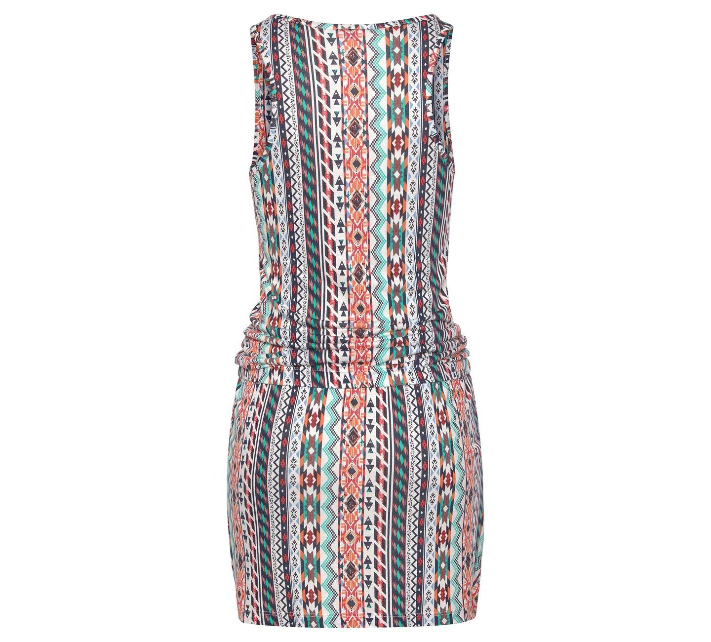 Женское платье LASCANA Viscose Printed Drawstring Waist Racerback Short, цвет: Разноцветный с принтом — фото 5