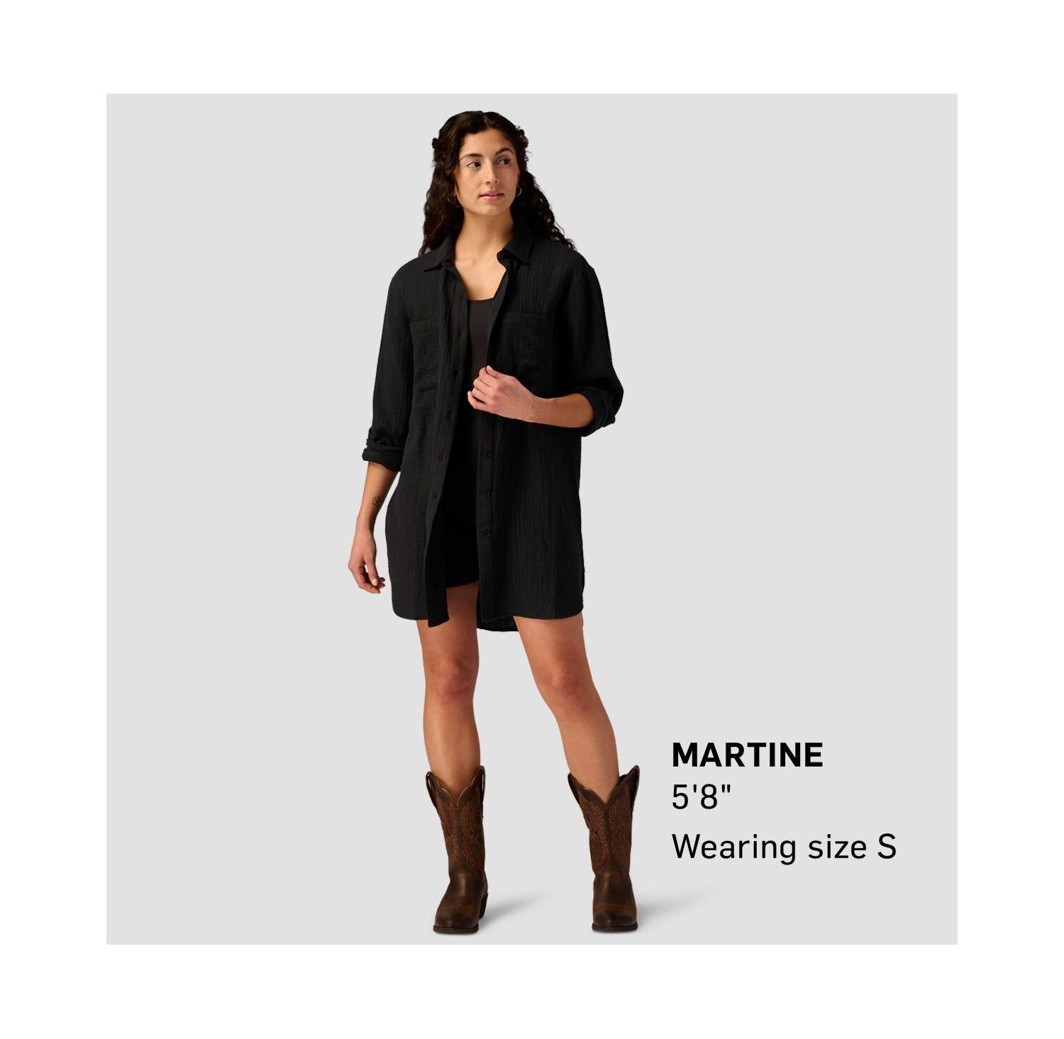 Women's Cotton Gauze Long-Sleeve Button-Up Shirt