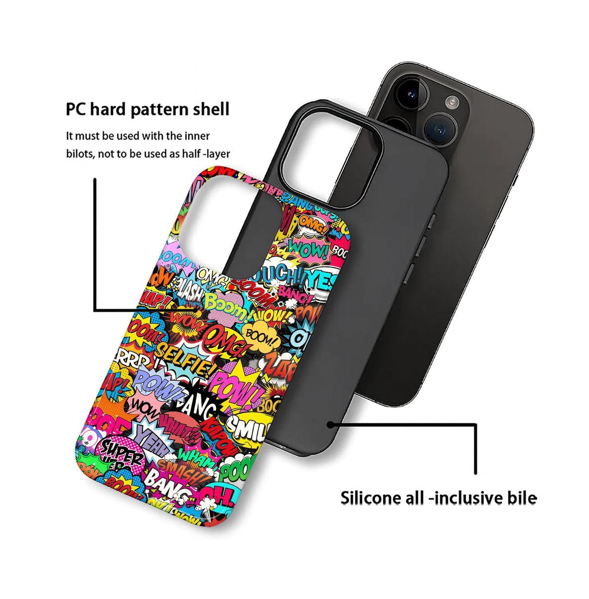 Lisen Comic Boom 2-Layer Anti-Slip Grip Phone Case Compatible with Apple iPhone 14 Pro Max