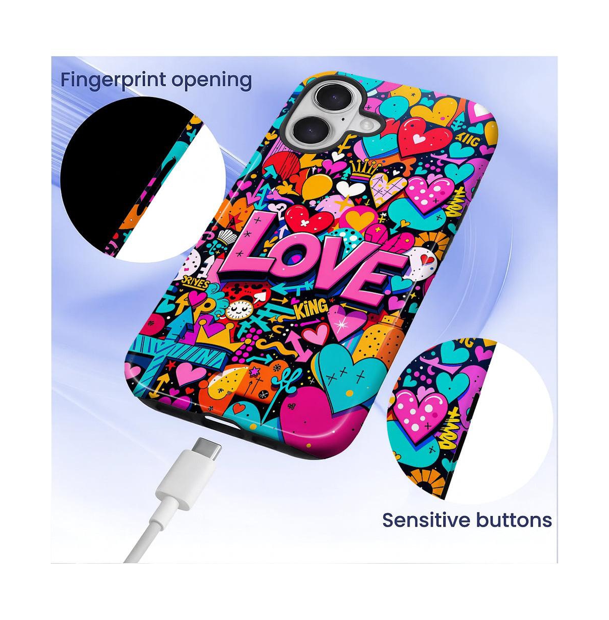 Lisen Pop Love Dual-Layer Anti-Slip Grip Phone Case Compatible with Apple iPhone 15 Plus