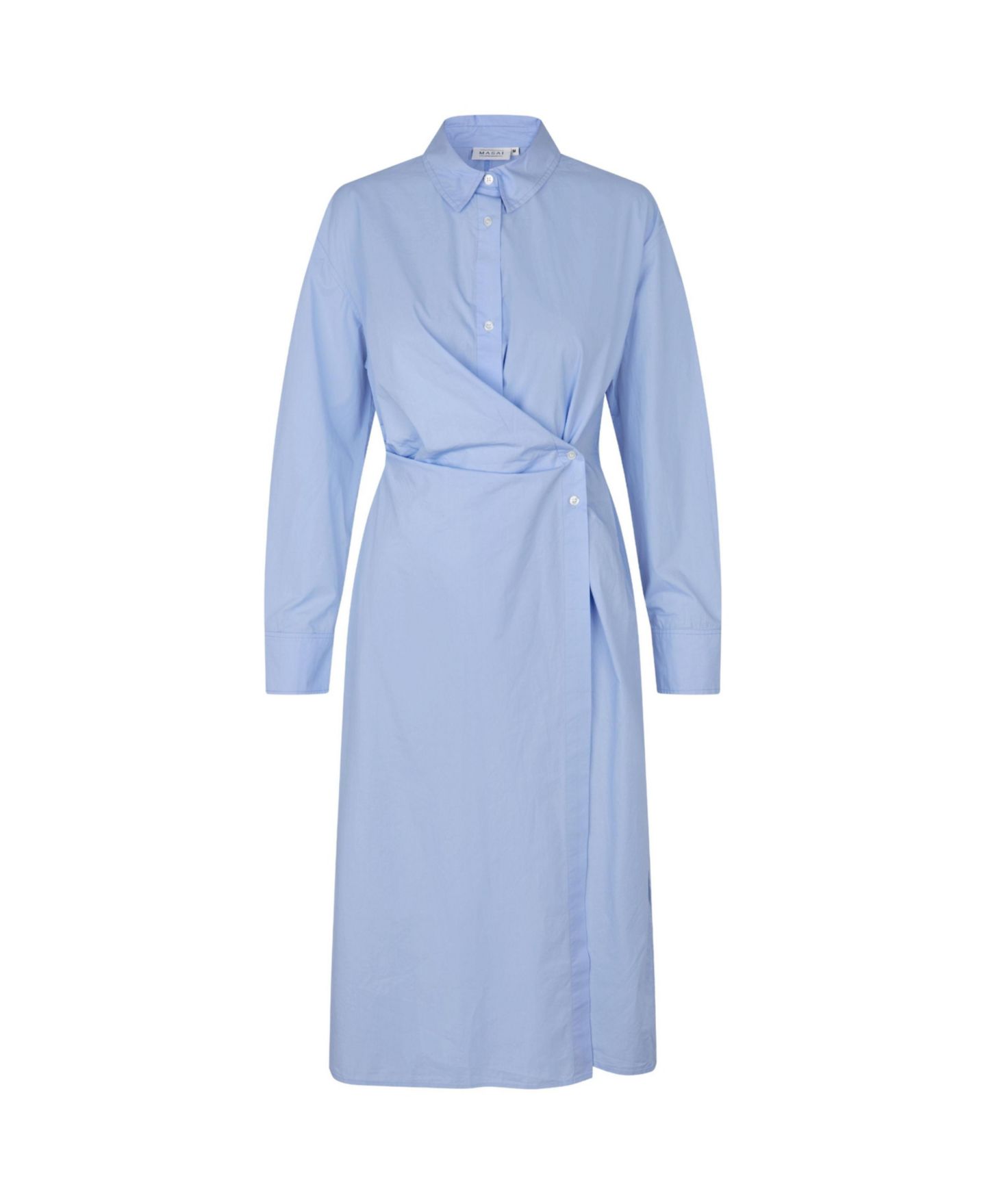 Женское платье Masai Copenhagen MaNeylora Long-Sleeve Wrap Midi Shirt Dress, цвет: Hydrangea — фото 6