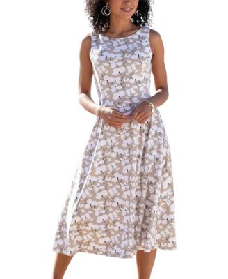 Women's Floral A-Line Sleeveless Dress