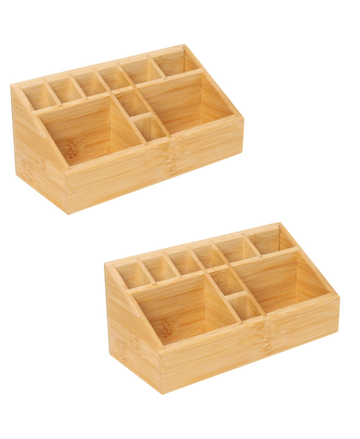 Danrong 2 Pack Wooden Desktop Organizer Pen Holder Art Supply Makeup Brush Storage