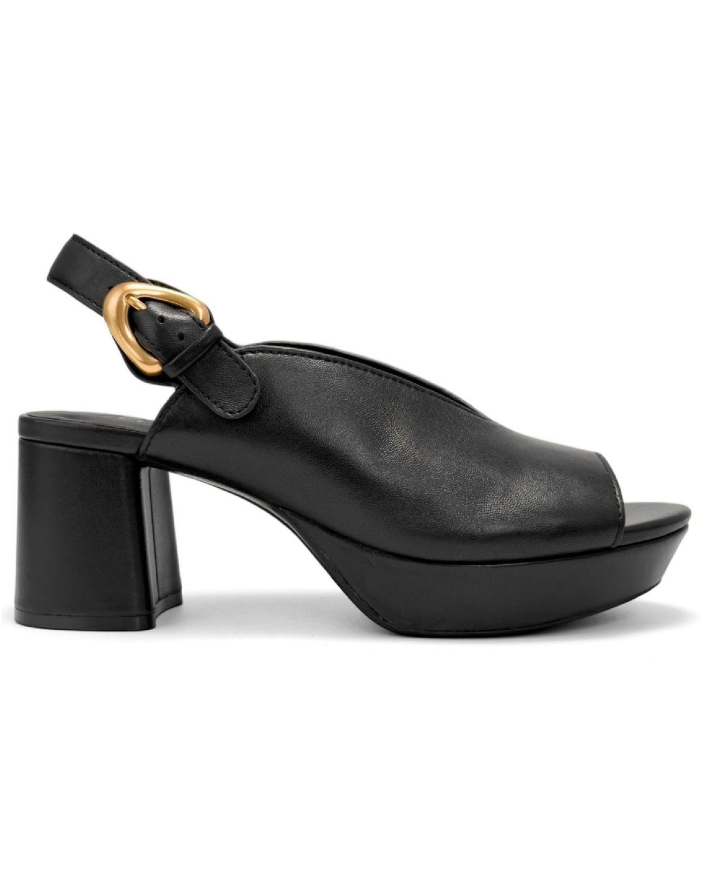 Женские сандалии Aerosoles Cornelia Platform Block Heel, цвет: Чёрный кожаный — фото 2