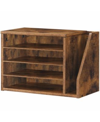 Rustic Brown Adjustable Shelf Mail and Document Organizer for Office Home