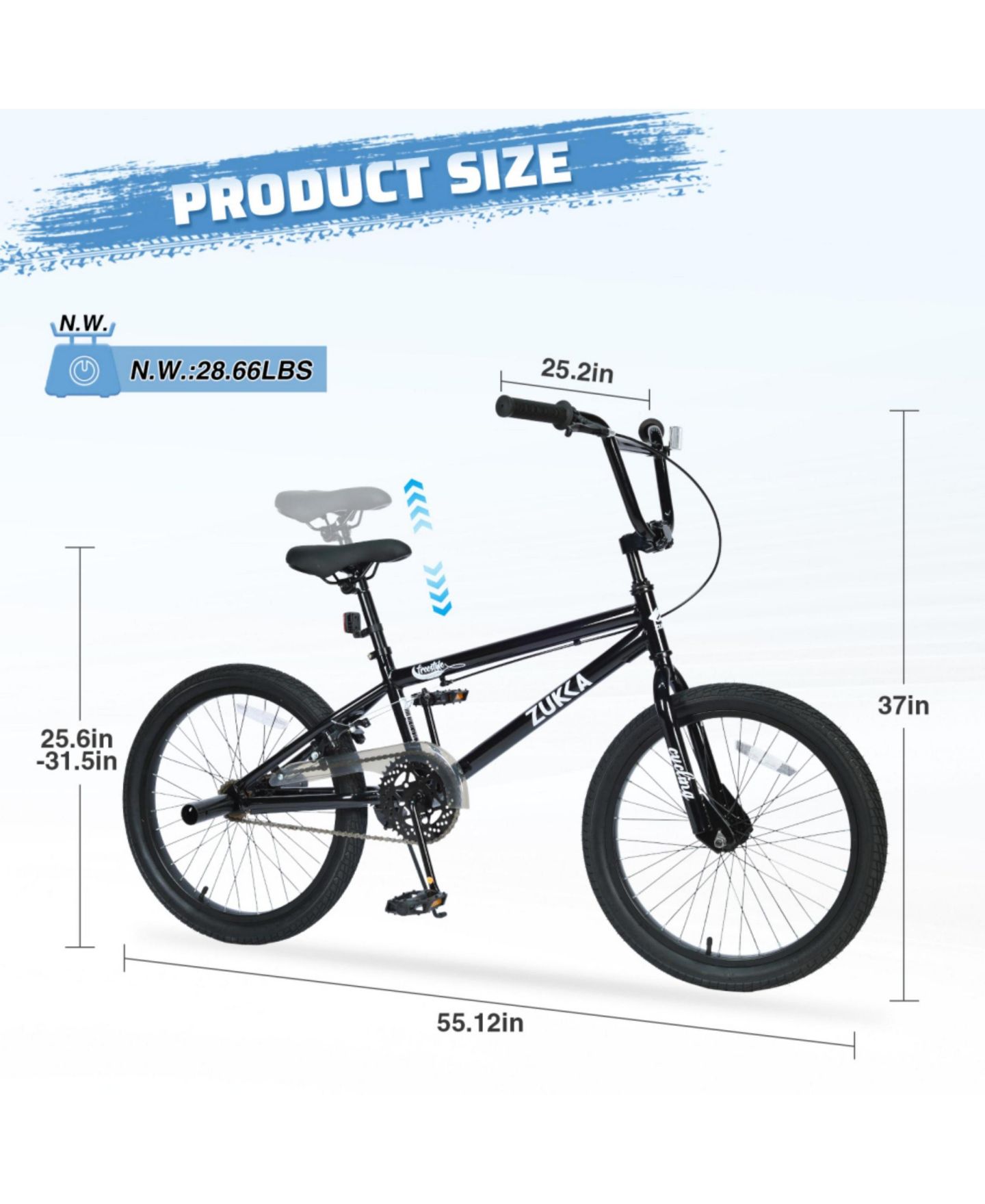 Детская игрушка ECHTPeak 20 Inch Single Speed Freestyle Kids Mountain Bike for Boys Girls Aged 7+ Years, цвет: Синий — фото 3