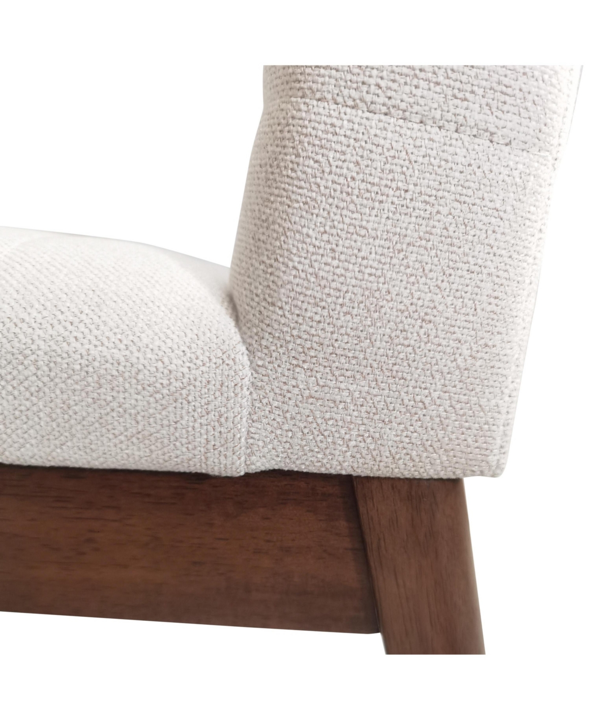 Boyel Living 2-Piece Mid-Century Dining Chairs, Upholstered Parsons Chairs with Channel Stitching and Solid Rubberwood
