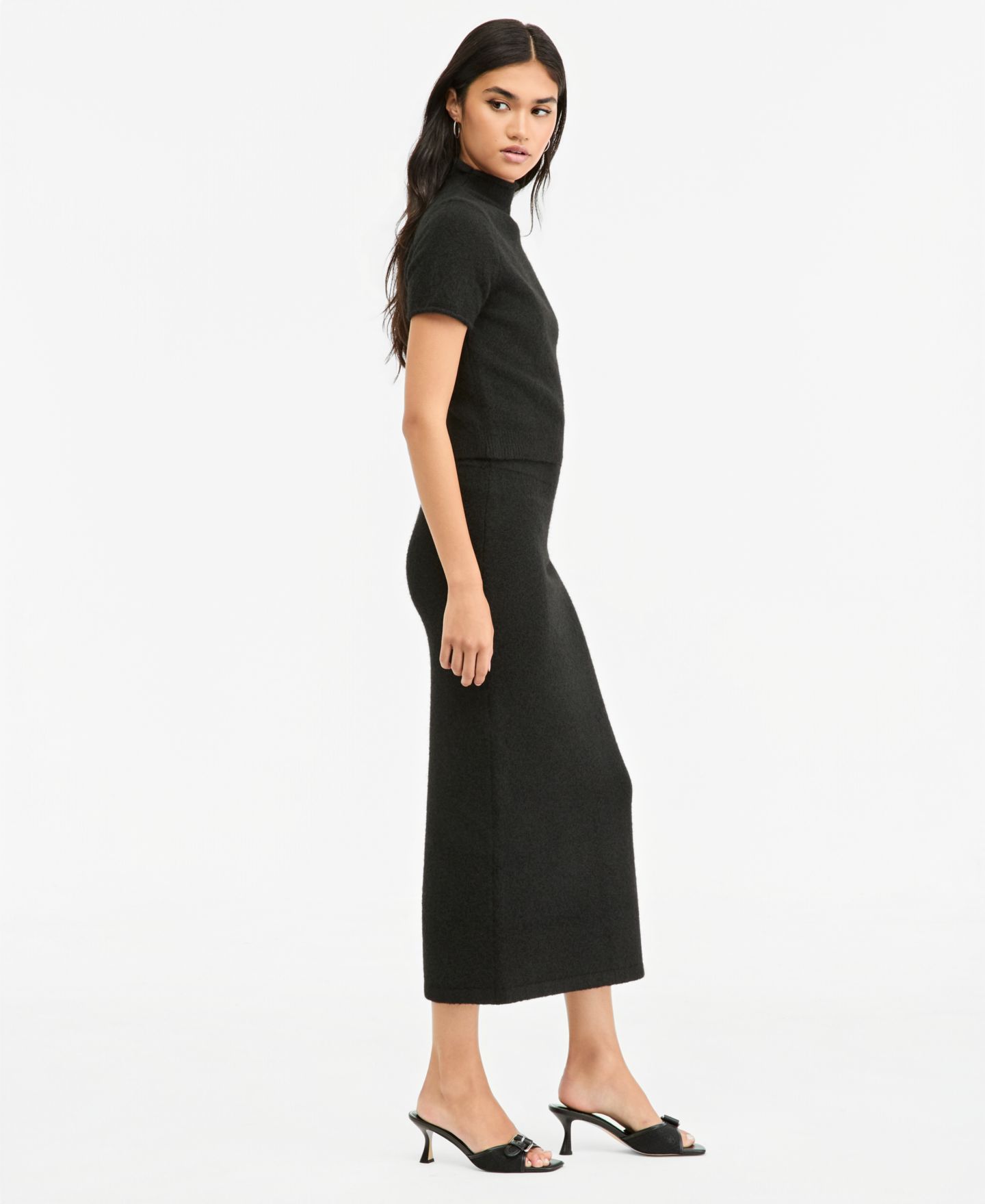 Женская юбка Bar III Sweater-Knit High-Waisted Maxi, цвет: Чёрный — фото 2