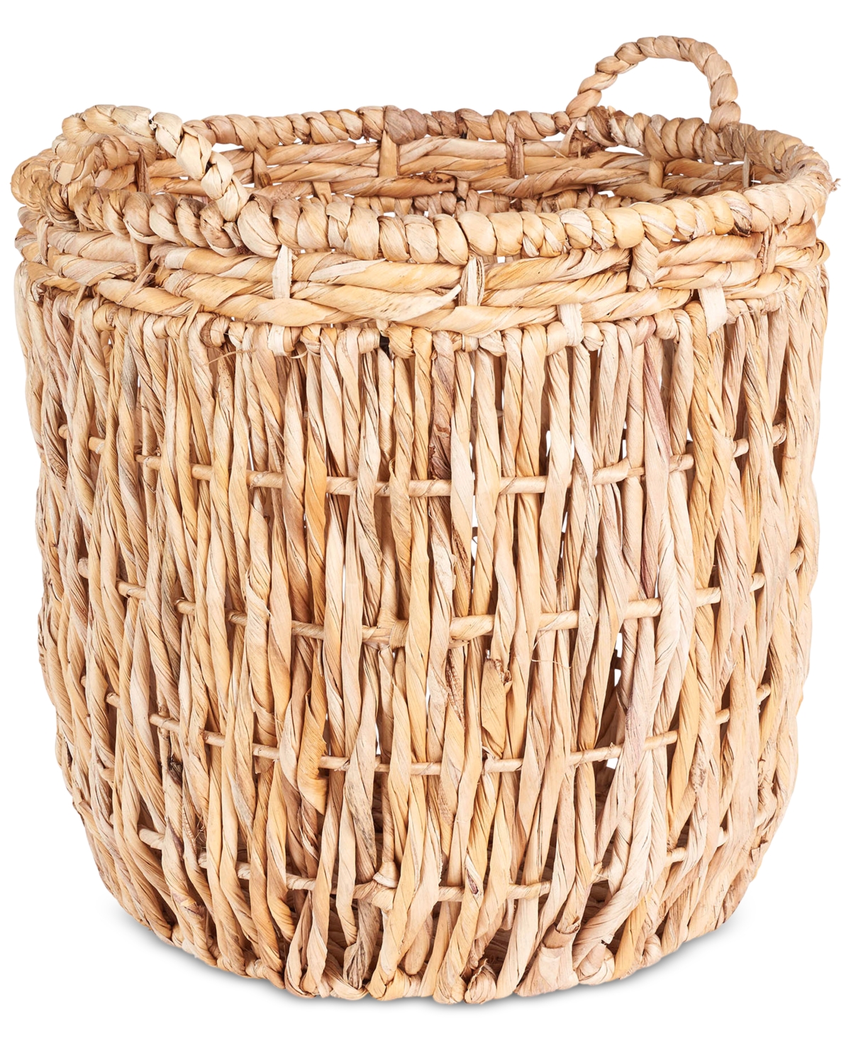 Tall Round Floor Basket with Handles