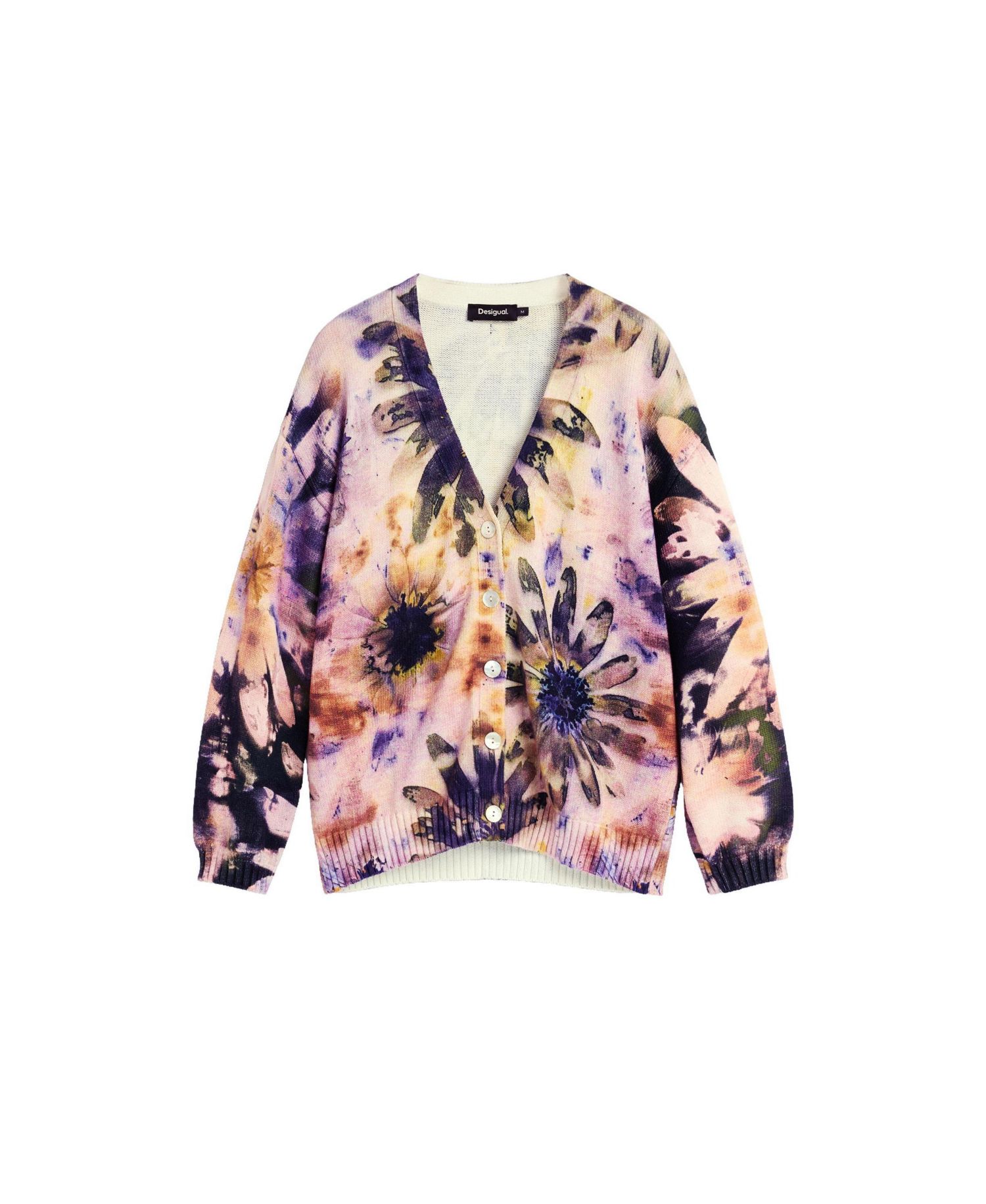 Women's Floral-Print V-Neck Cardigan