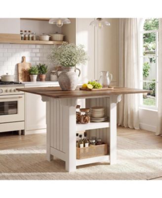 47" Square Kitchen Island with Storage,Island Table