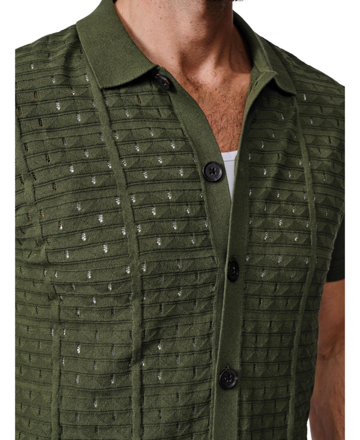 Aubin Men's Manor Textured Button Through Polo