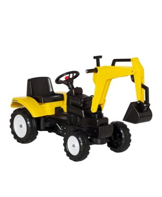 Toddler Foot-To-Floor Ride-On Excavator with Working Bucket and Horn, 42.25"L x 16.5"W x 28"H, Ages 6+