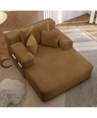 Convertible Corduroy Sleeper Sofa with Removable Washable Cover,Side Storage High-Density Sponge,Side Storage for Apartment Home,Small Spaces