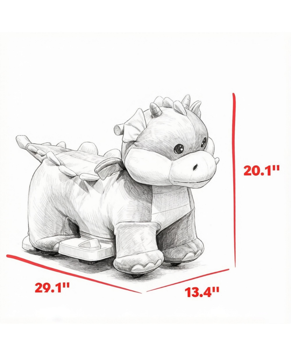 Sevorley 6V Electric Dinosaur Ride-On Toy with Forward Drive and Music, Ages 18-36 Months